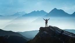 Person standing on mountain